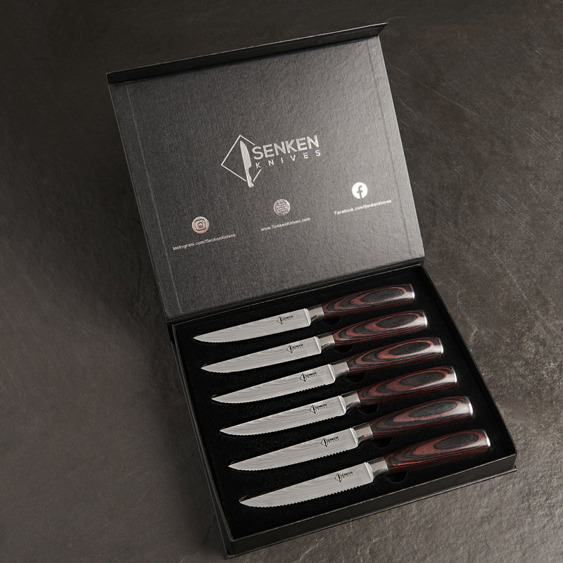 6 Piece Luxury Wood Finished sale Knife Set